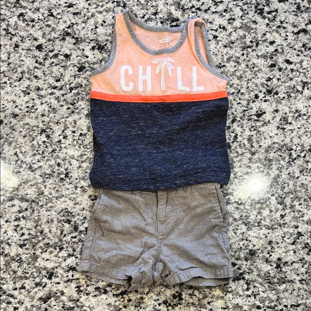 Orange and Blue Kids Tank Top